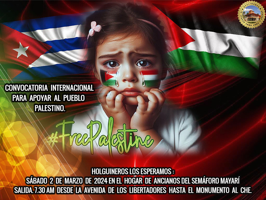 Marcha en Cuba en apoyo al pueblo palestino