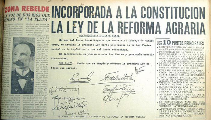 Cuba ley reforma agrariaf RHC archivo