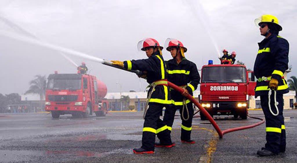 Cuba, Holguin, firemen, fire fighters, defense